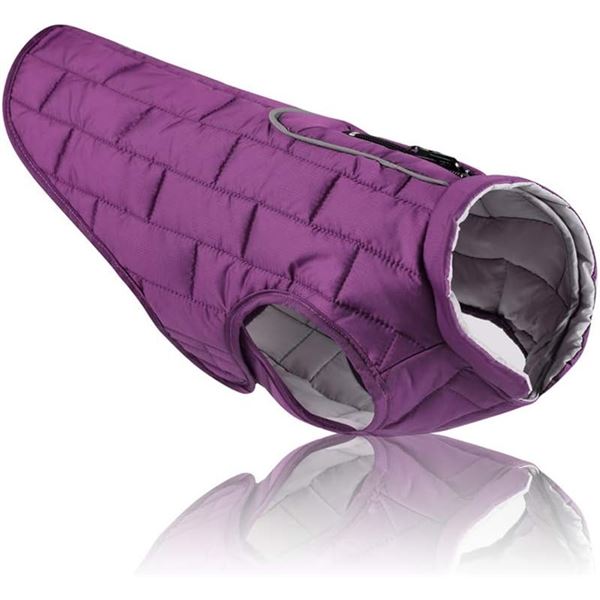 NEW LARGE PURPLE/GREY REVERSIBLE DOG VEST