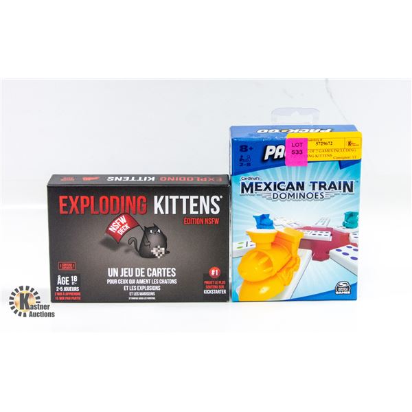NEW SET OF 2 GAMES INCLUDING EXPLODING KITTENS