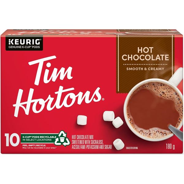 3 NEW BOXES OF 10 KEURIG TIM HORTONS HOT CHOCOLATE