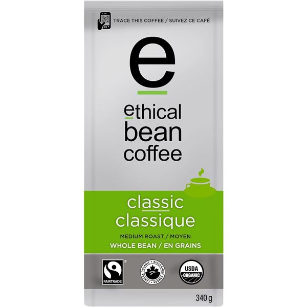 NEW ETHICAL BEAN CLASSIC MEDIUM ROAST WHOLE BEAN