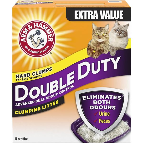 NEW 18KG BOX OF ARM & HAMMER DOUBLE DUTY HARD