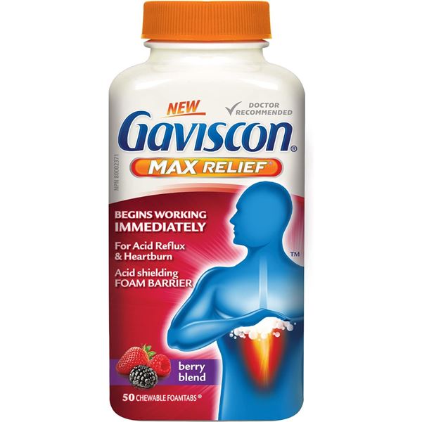 2 NEW BOTTLES OF GAVISCON MAX RELIEF - BERRY BLEND