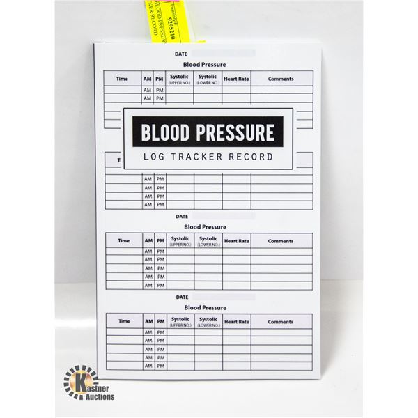 NEW BLOOD PRESSURE LOG TRACKER RECORD