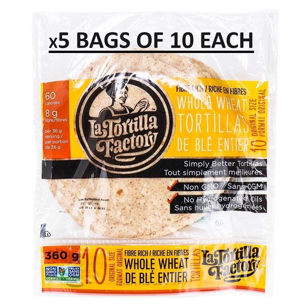 NEW 5 BAGS WITH 10 LA TORTILLA FACTORY