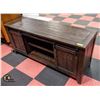 Image 1 : SOLID DARK WOOD MEDIA STAND - HAS SLIDING