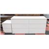 Image 1 : WHITE MELAMINE 6-DRAWER LONG DRESSER -