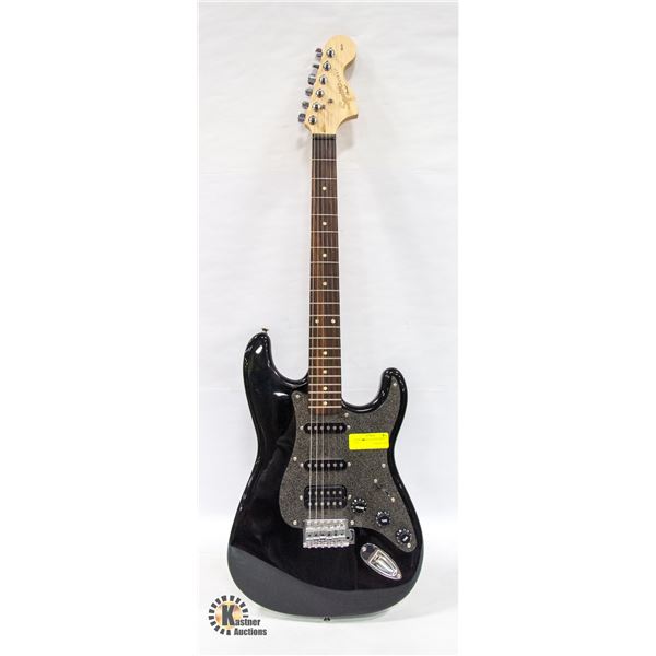 SQUIRE BLACK ELECTRIC GUITAR WITH SOFT CASE