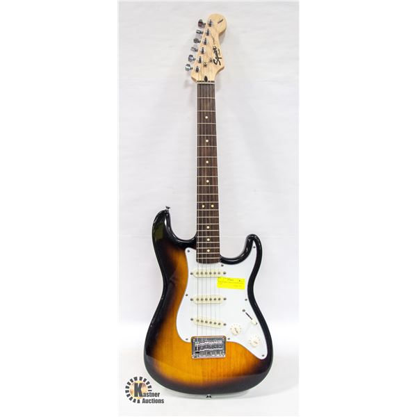 SQUIRE MINI SUNBURST ELECTRIC GUITAR W. SOFT CASE