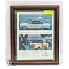 COLLECTIBLE WOOD FRAMED VINTAGE 1963 FORD
