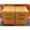 2 ROLLING DRAWERS H-22" W-20.5" L-15.75"