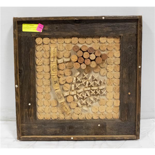 HANDMADE WOOD FRAMED CORK WALL DISPLAY