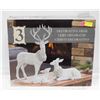 3 DECORATIVE DEER IN BOX