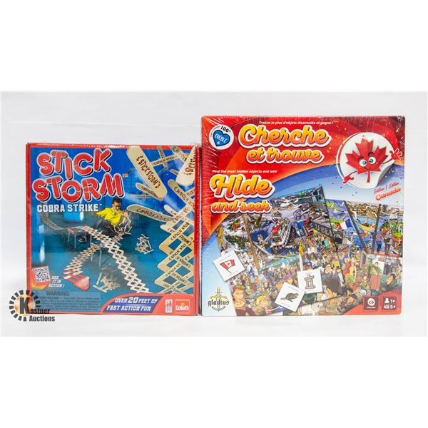 NEW (2) GAMES GOLIATH STICK STORM