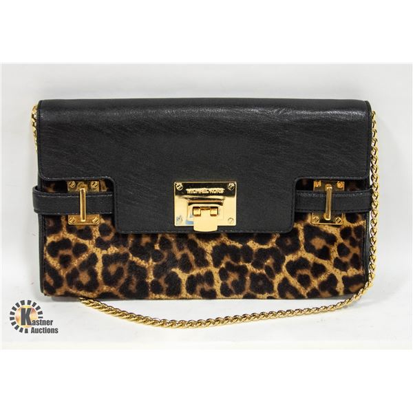 MICHAEL KORS LEOPARD PRINT/LEATHER HANDBAG