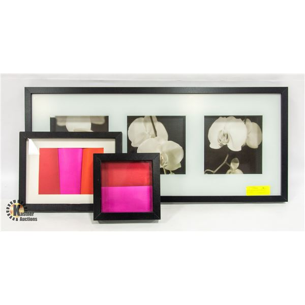 BLACK AND WHITE PICTURE & (2) MISC FRAMES