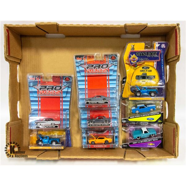 FLAT WITH COLLECTION OF NEW DIECAST CARS/