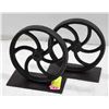 PAIR OF CAST IRON WHEEL BOOKENDS.7 INCHES TALL
