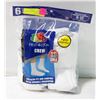 Image 1 : WHITE CREW SOCKS 6-12 SIZE 6-PACK