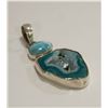 Image 1 : ESTATE STERLING SILVER BLUE AGATE