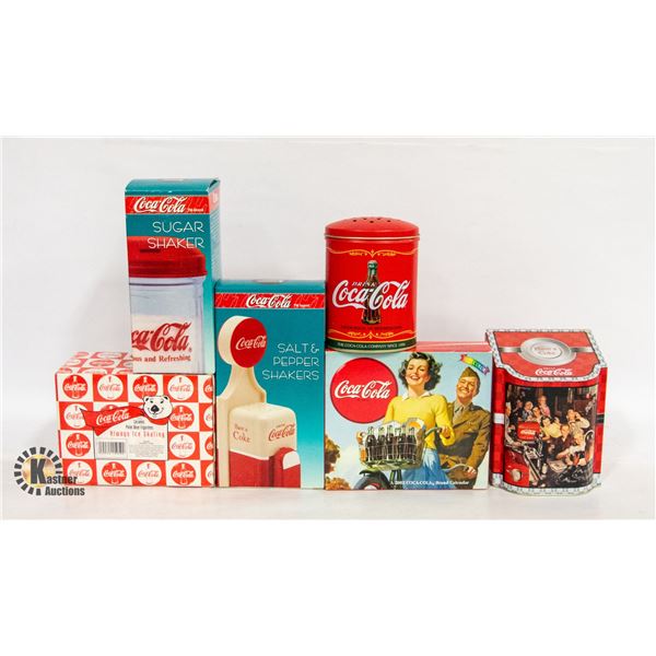 LOT OF COCA COLA COLLECTABLES, TINS, ORNAMENT