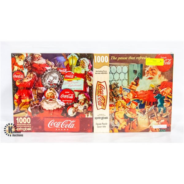 2 COCA COLA PUZZLES, REFRESH AND 75TH ANNIVERSARY