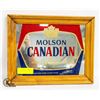 Image 1 : WOOD FRAME MOLSON CANADIAN SIGN (14" X 12")
