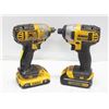 Image 1 : 2 1/4" DEWALT 20 VOLT IMPACT DRIVERS W/BATTERIES