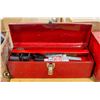 Image 2 : RED METAL BEACH TOOLBOX WITH AUTOBODY TOOLS