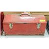 Image 1 : RED METAL TOOLBOX WITH CONTENTS