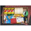 Image 1 : FLAT OF DRYWALL TAPE AND TOOLS/ITEMS