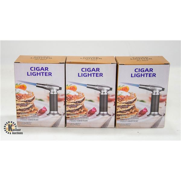 CIGAR LIGHTERS 3 NEW SILVER