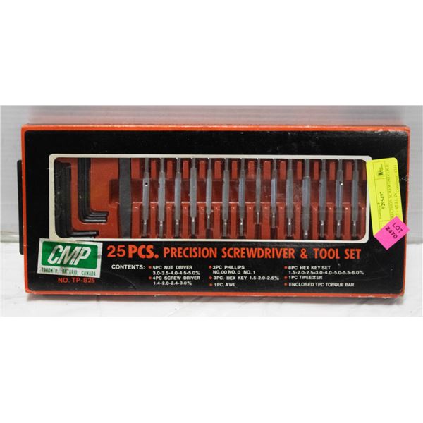 25PCS PRECISION SCREWDRIVER & TOOL SET - STILL IN