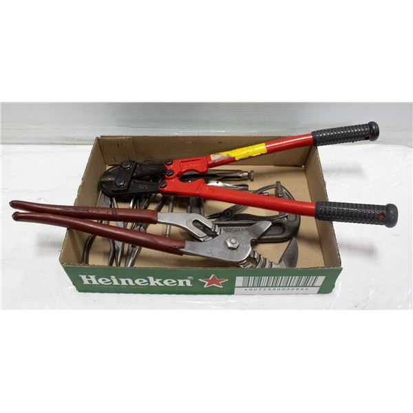 BOLT CUTTERS, CHANNEL LOCK, AND MISC ESTATE TOOLS