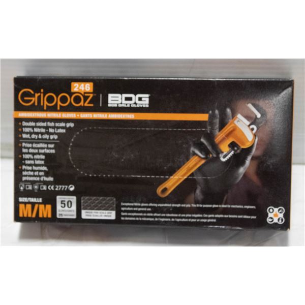 GRIPPAZ BDG DISPOSABLE GLOVES SIZE M/M