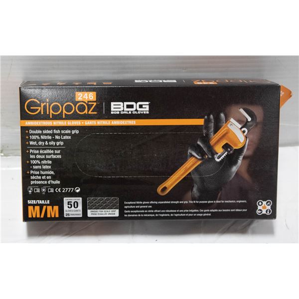 GRIPPAZ BDG DISPOSABLE GLOVES SIZE M/M