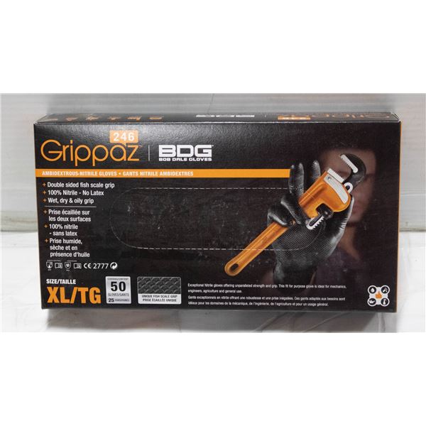 GRIPPAZ BDG DISPOSABLE GLOVES SIZE XL/G