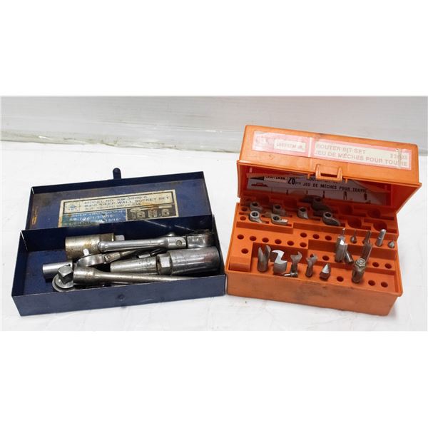 ROUTER BIT SET INCOMPLETE WITH SOCKETS IN CASE