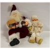 Image 1 : 2 DECORATIVE SITTING SANTA DISPLAY PIECES 16 INCH