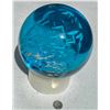 Image 1 : Art Glass Sphere - Blue w/White Clouds    [171953]