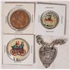 Image 1 : Horseless Carriage & Buggy Pinbacks/Badge (4)  1890-1900s  [173643]