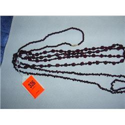 4 Garnet necklaces