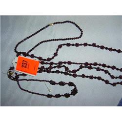 4 Garnet necklaces