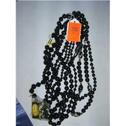 4 Horn, black onyx, porcelyn necklaces