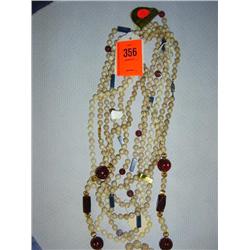 6 Riverstone & dolomite necklaces