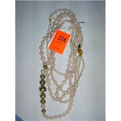 3 Rose Quartz necklaces