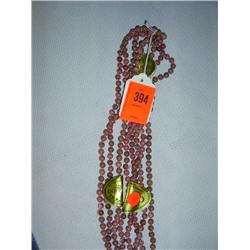 4 Rhodanite necklaces