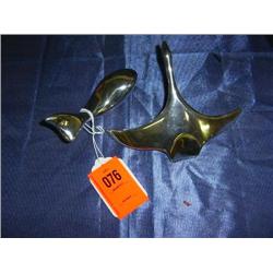 2 Silver plate animals