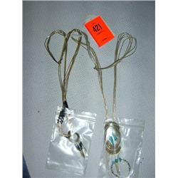 2 liquid silver necklaces