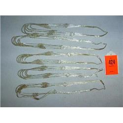 5 liquid silver necklaces