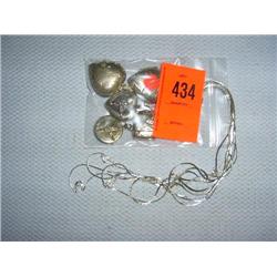 5 sterling silver lockets on chain